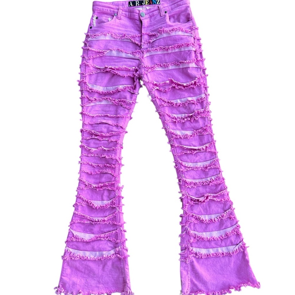 Pink Stacked Jeans